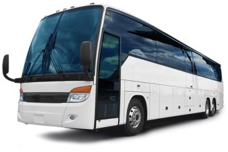 a white charter bus